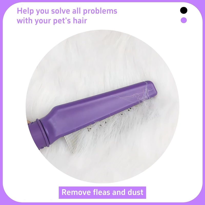 TemApex Pet Flea Comb for Dogs & Cats,Removes Tangles & Flea, Tear Stain Removal, Stainless Steel Metal Teeth, Non-slip & Anti-static Rubber Handle, Safe & Gentle Pet Grooming Comb - Image 3